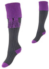 The Lady Lomond Shooting Sock, Anthracite & Orchid