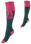 The Lady Lomond Shooting Sock, Forest & Calla Pink