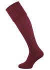 The Harris Cable Long Leg Shooting Sock, Burgundy