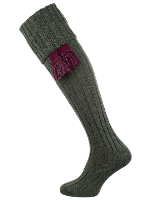 The Harris Cable Extra Long Leg Shooting Sock, Spruce