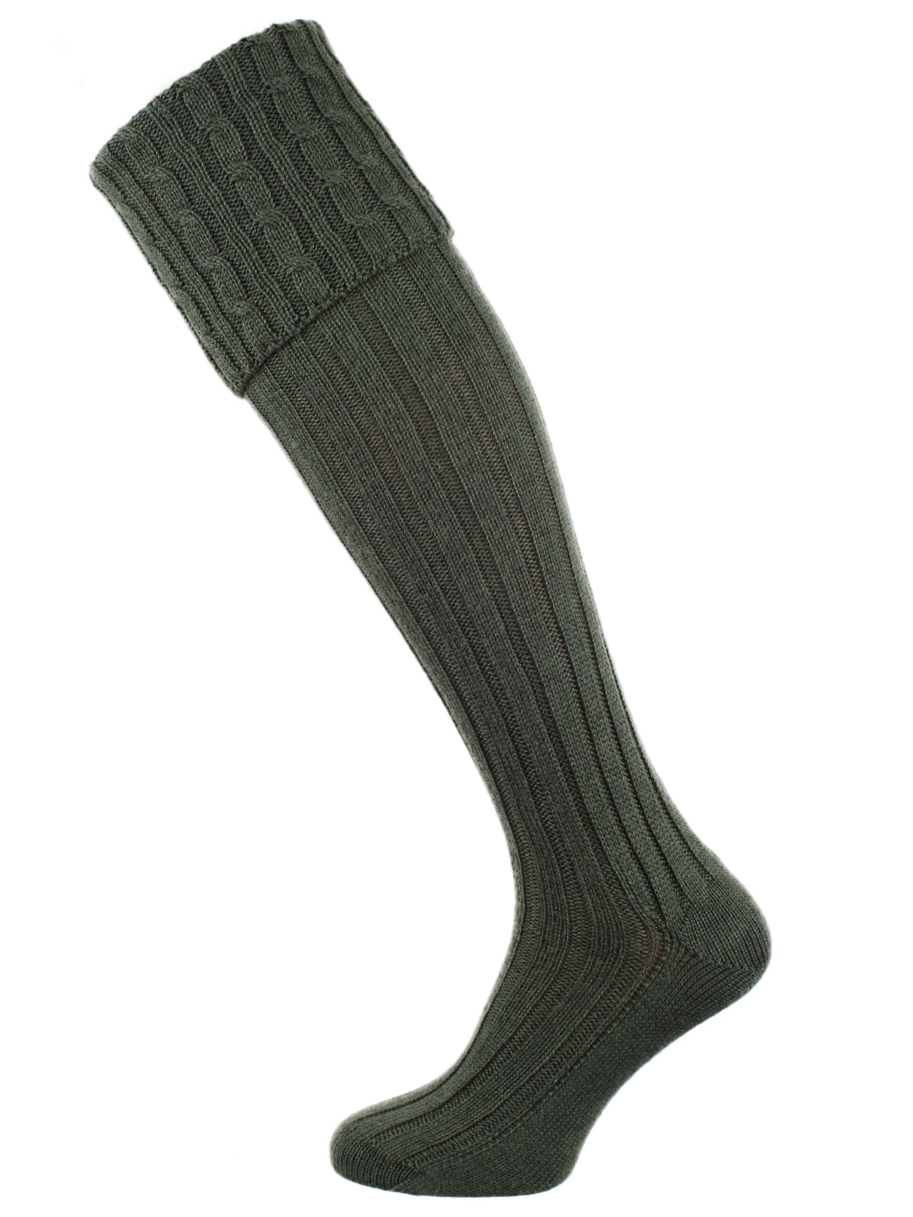 The Harris Cable Extra Long Leg Shooting Sock, Spruce