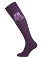 A purple shooting sock with an extra 3 inches for longer legs