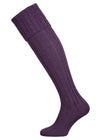 A purple shooting sock with an extra 3 inches for longer legs
