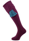 The Crown Merino Wool Shooting Sock, Damson