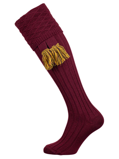 The Savile Merino Wool Shooting Sock, Burgundy