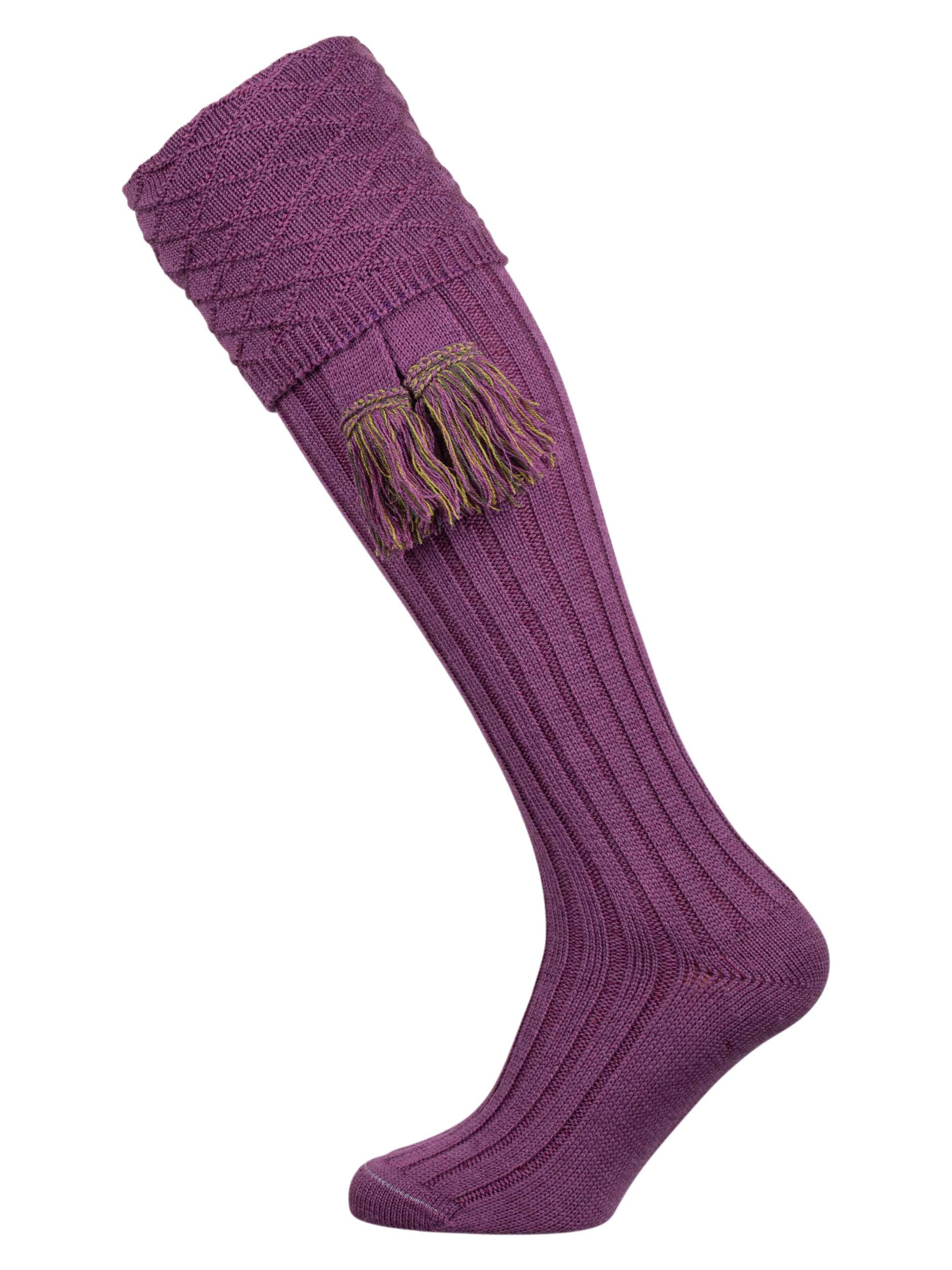The Savile Merino Wool Shooting Sock, Damson