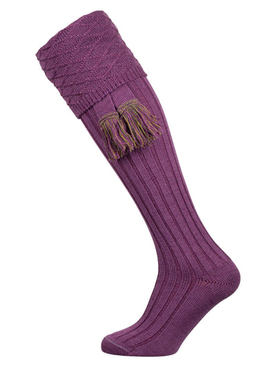 The Savile Merino Wool Shooting Sock, Damson