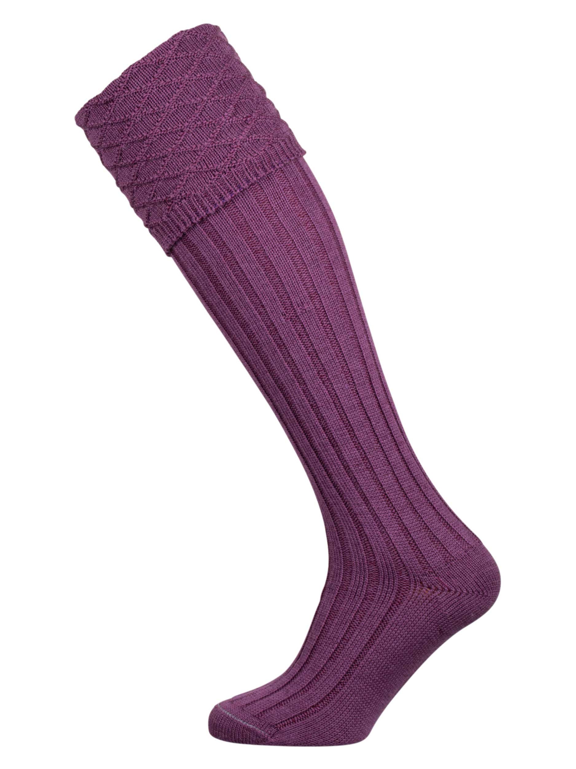 The Savile Merino Wool Shooting Sock, Damson