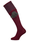 Merino wool shooting sock in burgundy 