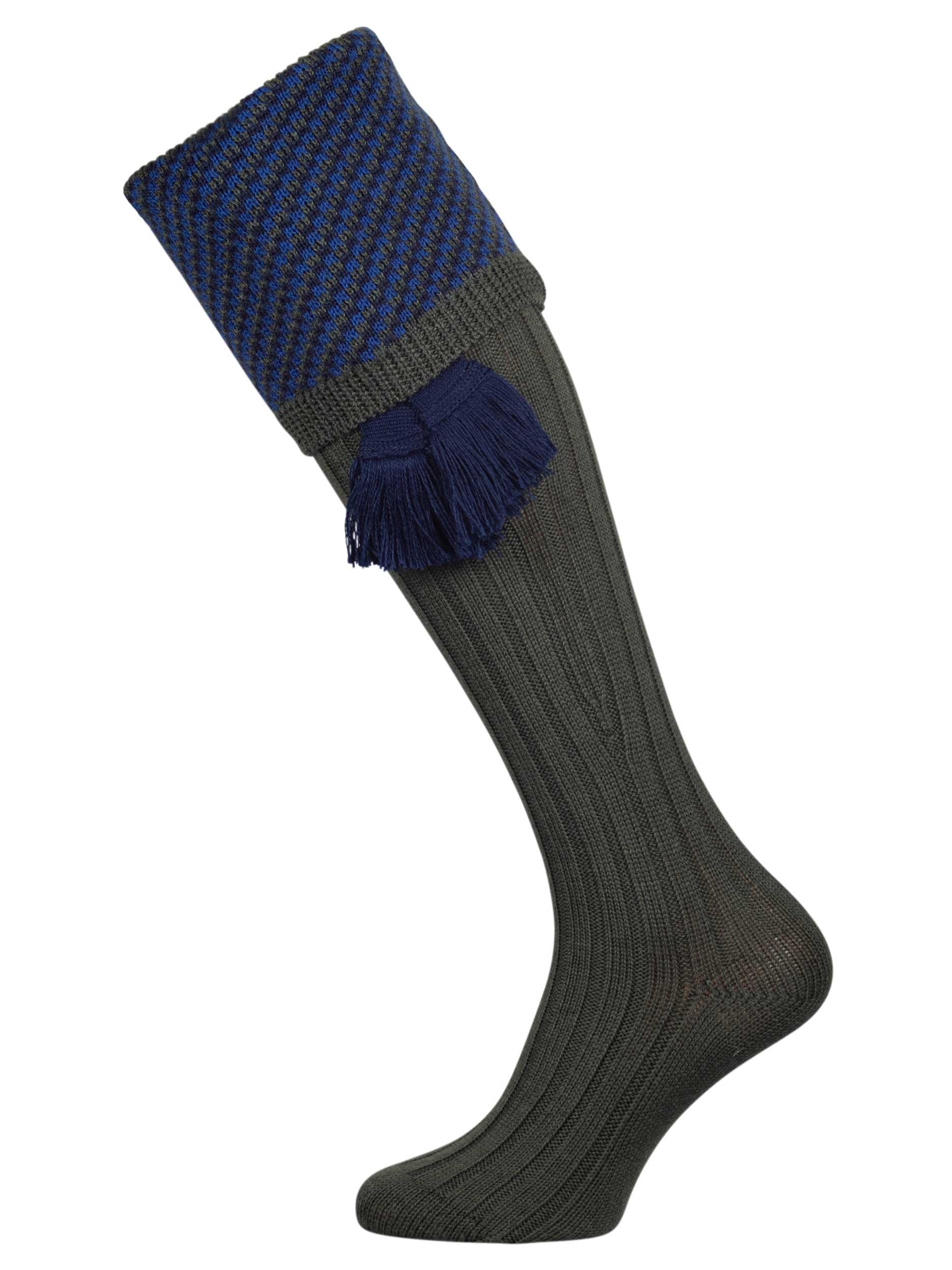Merino wool shooting sock in dark green 