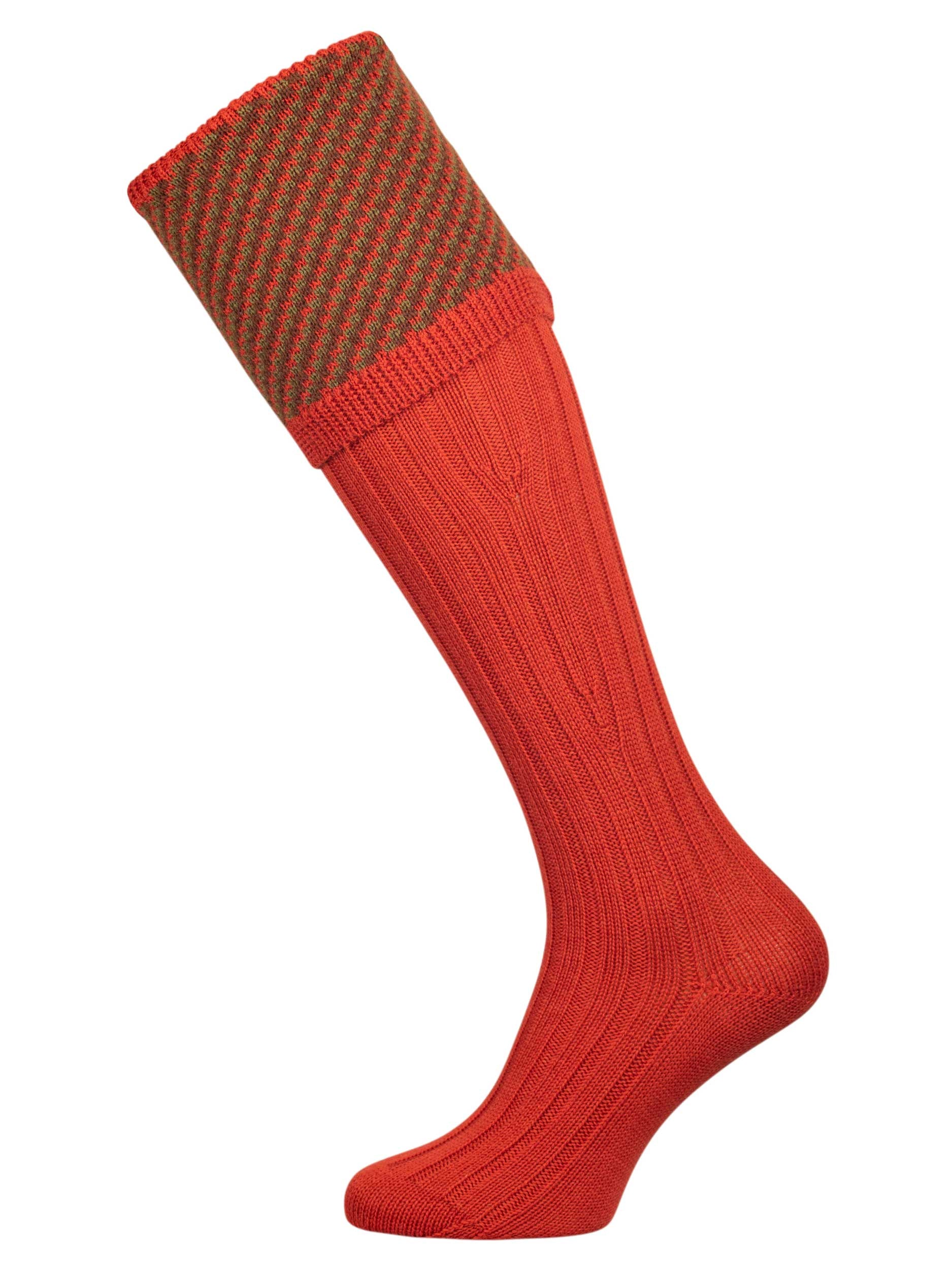 Merino wool shooting sock in orange 