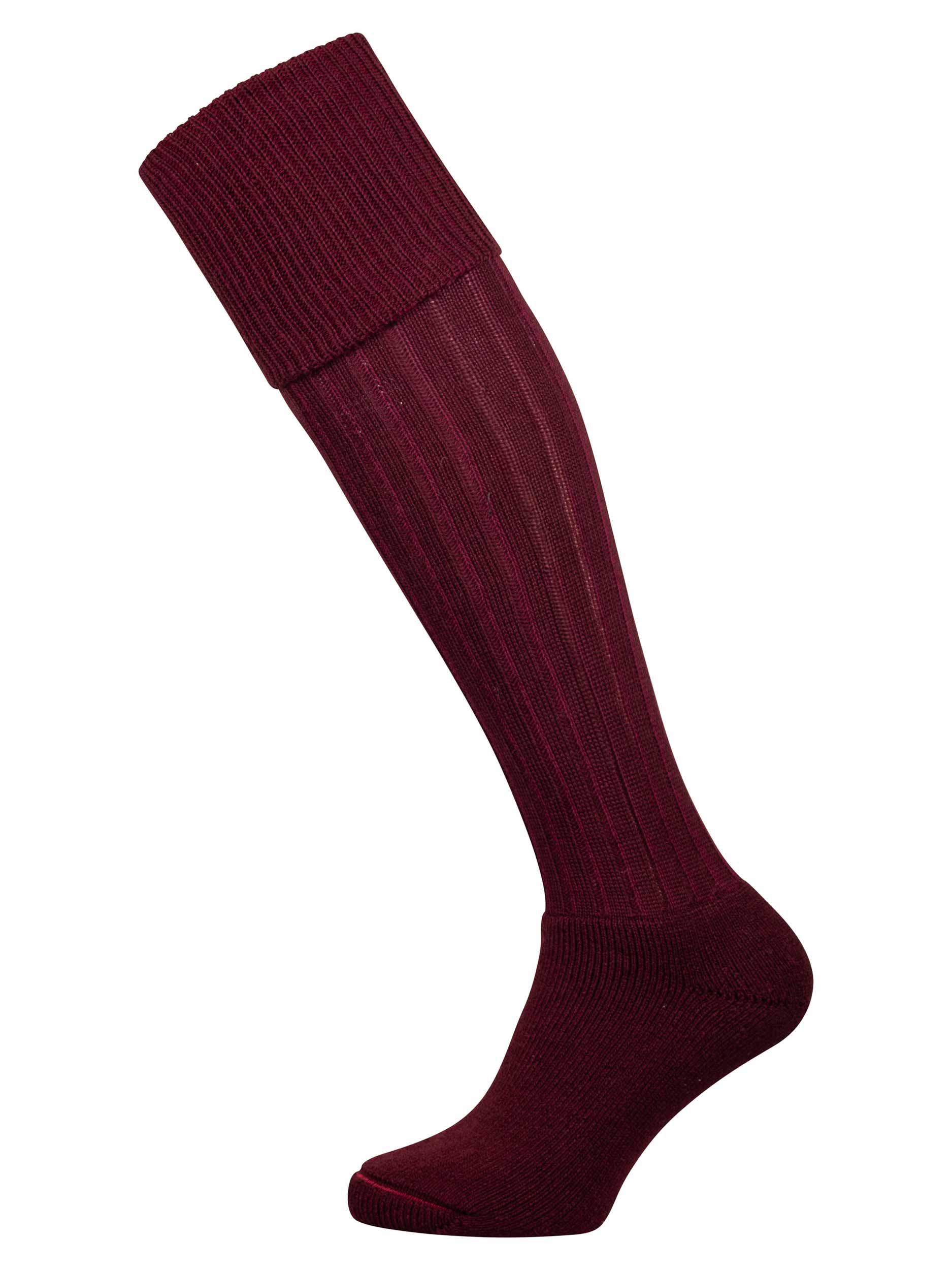 Burgundy merino wool knee high sock