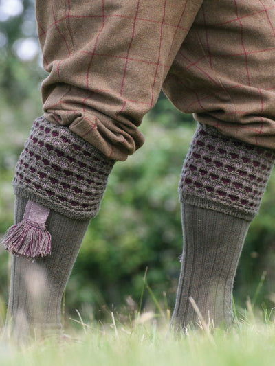 The Honeycomb Shooting Sock with Garter, Bracken