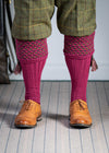 The Honeycomb Shooting Sock with Garter, Crushed Raspberry