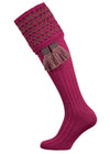 The Honeycomb Shooting Sock with Garter, Crushed Raspberry
