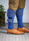 The Honeycomb Shooting Sock with Garter, Dusky Blue
