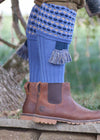The Honeycomb Shooting Sock with Garter, Dusky Blue