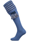 The Honeycomb Shooting Sock with Garter, Dusky Blue