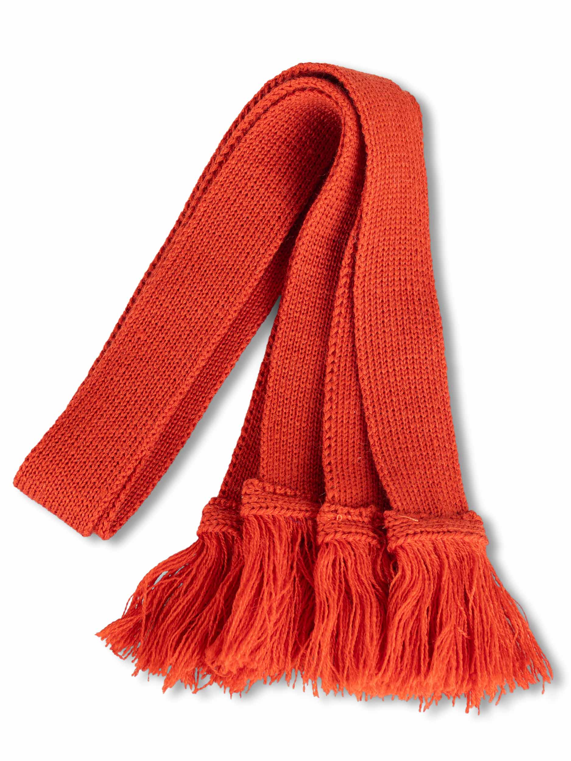 Orange Plain Merino Wool Garter Ties