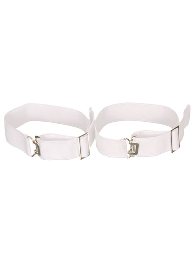 Elasticated, Fully Adjustable Sock Garters, White