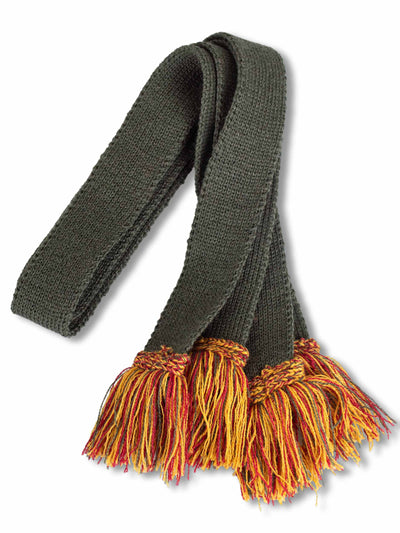 Hunter Green Contrast Fringe, Merino Wool Garter Ties