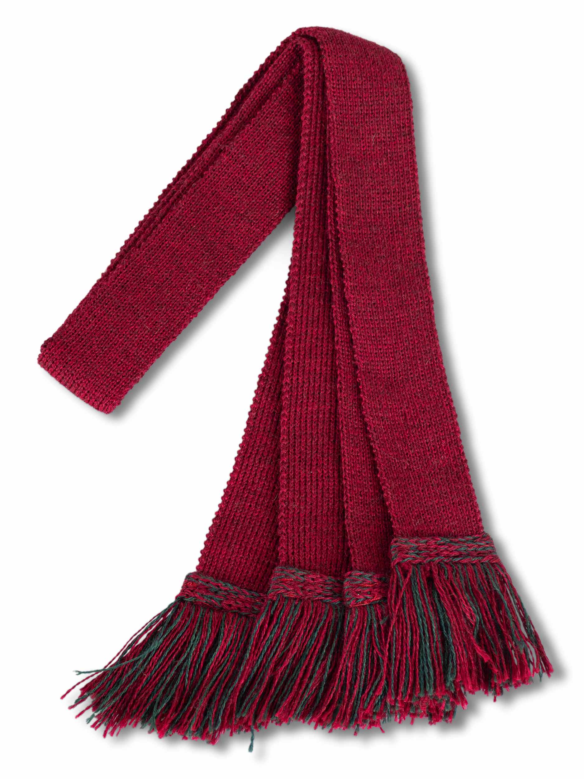 Cherry & Forest Green, Shooting Sock Garter Ties | The Shooting Sock Co