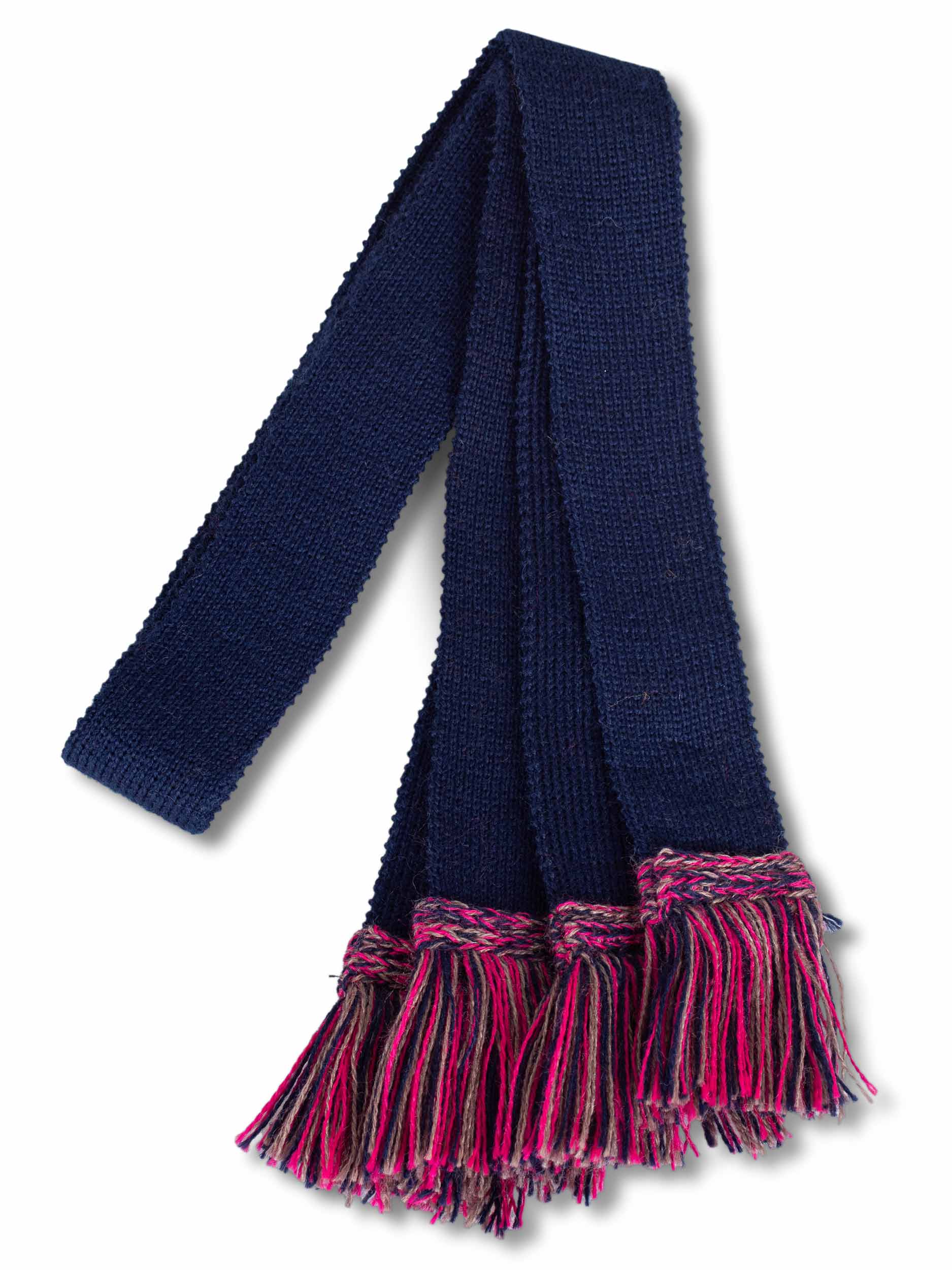 Navy with Navy, Fuchsia & Bison Garter Ties, Shooting Sock Garter Ties | The Shooting Sock Co