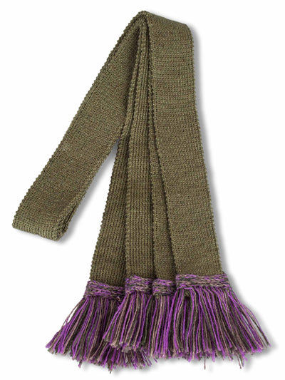 Dark Olive with Dark Olive, Orchid & Bison Garter Ties, Shooting Sock Garter Ties | The Shooting Sock Co