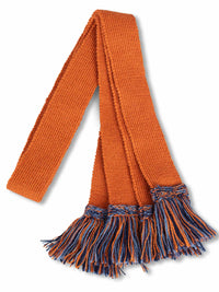 Burnt Orange with Burnt Orange, Navy & Blue, Shooting Sock Garter Ties | The Shooting Sock Co