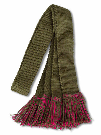 Khaki & Fuchsia, Shooting Sock Garter Ties | The Shooting Sock Co