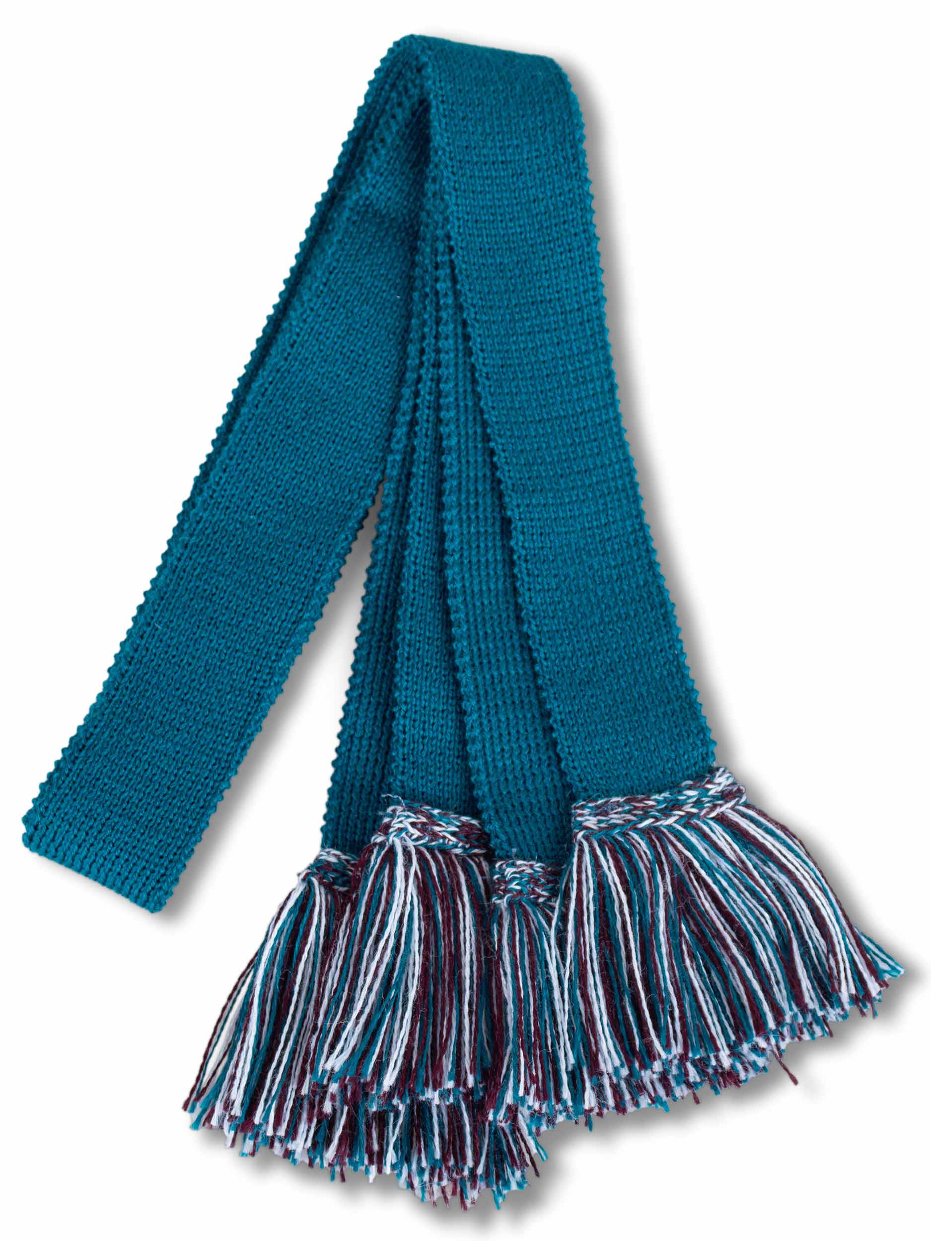 Teal Blue with Teal Blue, Rioja & Sky Blue, Shooting Sock Garter Ties | The Shooting Sock Co