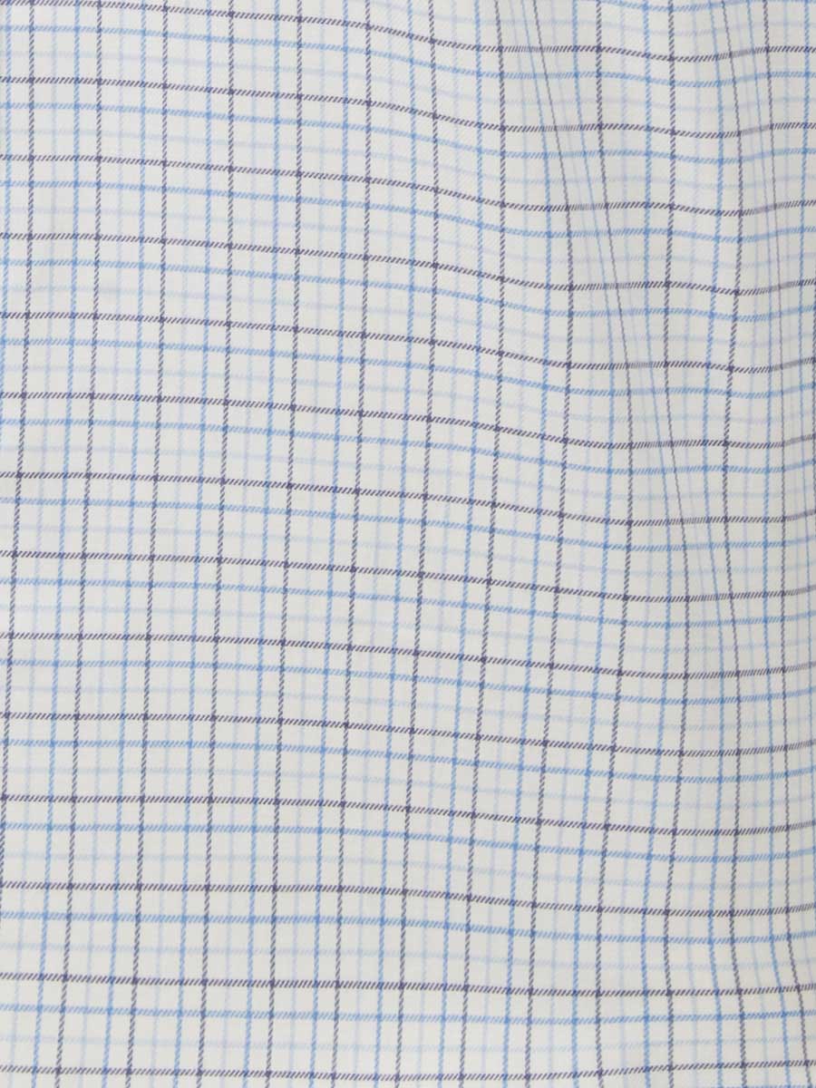 Viyella Classic Fit Men's 80/20 Mini Tattersall Shirt, Light Blue