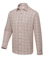 Men's traditional checked country shirt with burgundy pattern