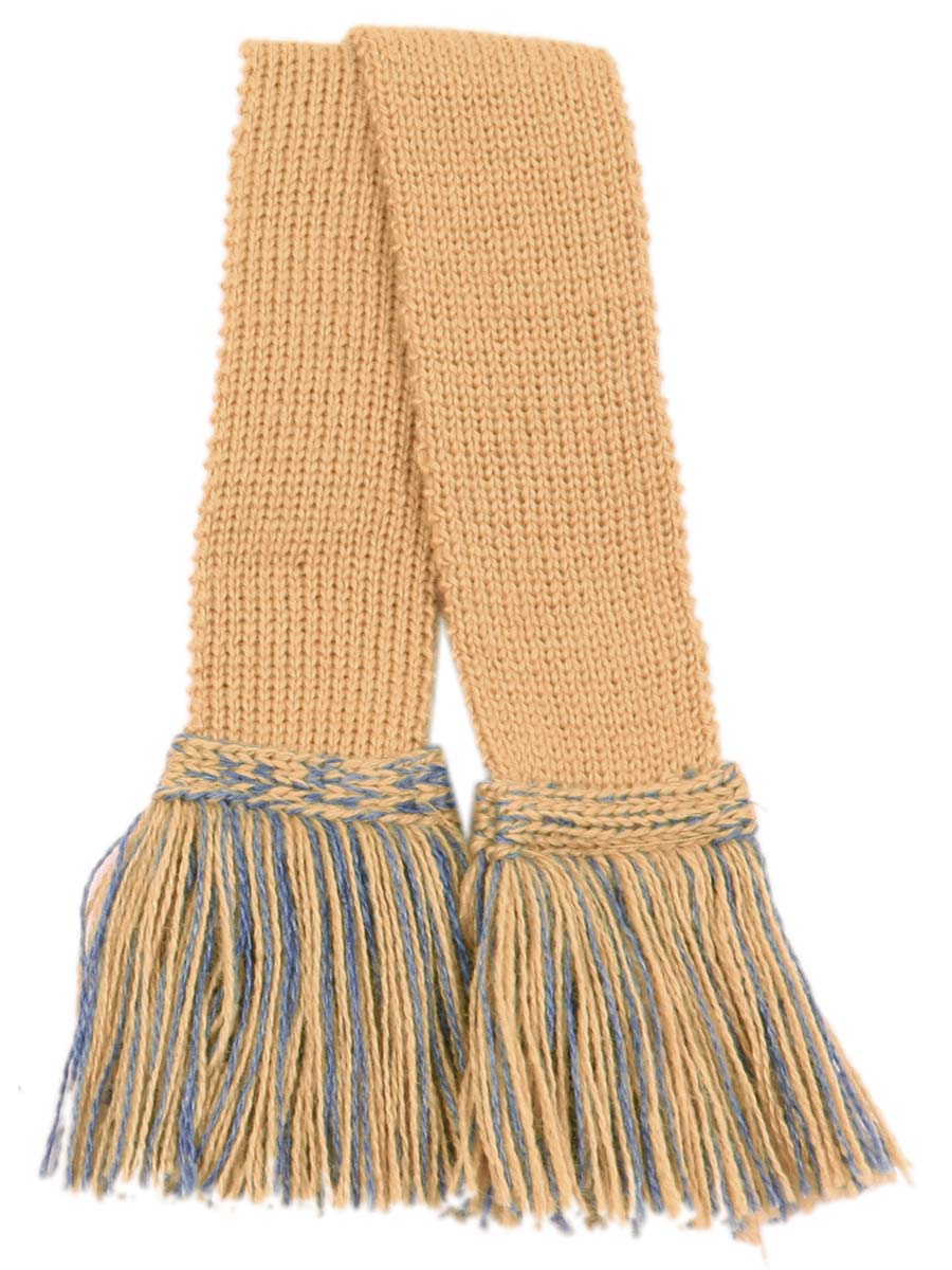 Two-Tone Camel & Blue Mix Garter Ties