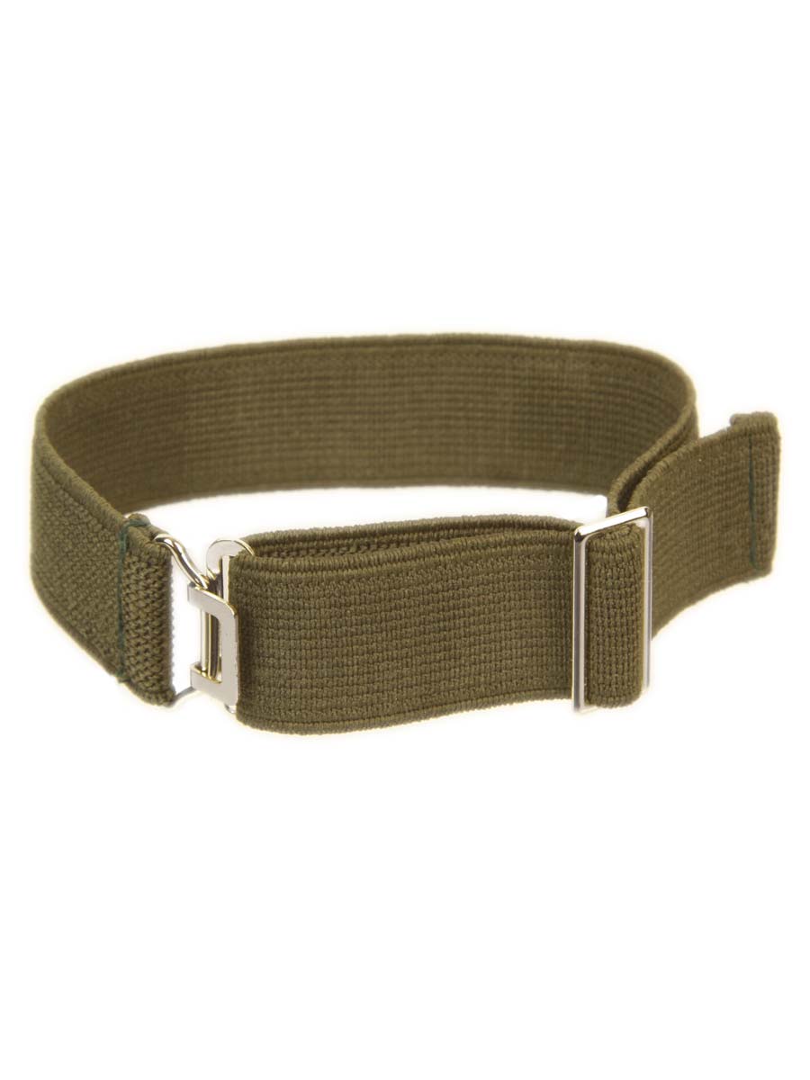 Heavy Gauge Fully Adjustable Elasticated Sock Garters - Olive