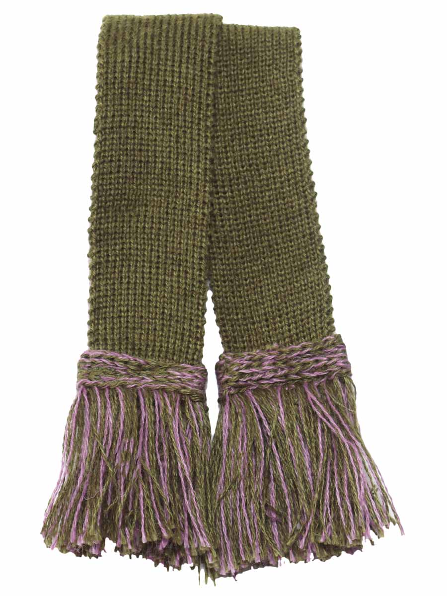 Two-Tone Dark Olive & Lilac Garter Ties