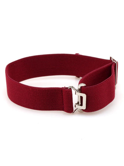 Burgundy, Soft Elasticated Fully Adjustable Sock Garters