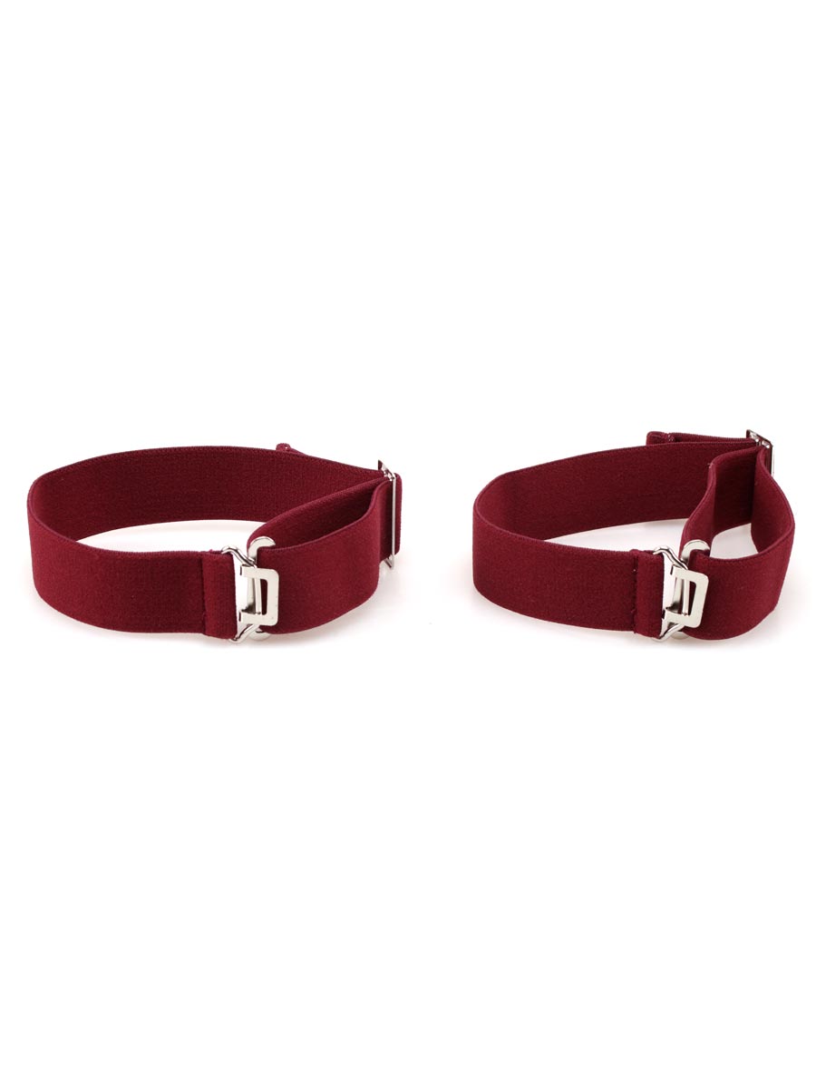 Burgundy, Soft Elasticated Fully Adjustable Sock Garters