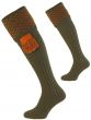 Spruce & Burnt Orange Boughton Shooting Sock from The House of Cheviot