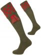 Spruce and Brick Red Bowmore Cushion Foot Shooting Sock