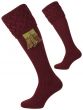 Burgundy, Rannoch Shooting Sock from The House of Cheviot
