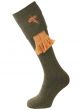 Embroidered Stalker Cushion Foot Shooting Sock - Olive