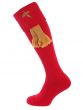Embroidered Stalker Cushion Foot Shooting Sock - Red