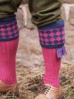 The Dusky Pink & Cornflower Blue 'Fownhope' Shooting Sock & Garter Set