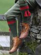 The Byron Premium Wool Shooting Sock Olive and Ruby, with optional garter