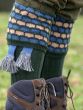 The Big Bee Honeycomb Shooting Sock & Garter Set, Spruce with Blue Mix & Camel
