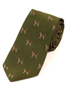 Atkinsons &#039;Beagle&#039; Woven Silk Tie, Green 