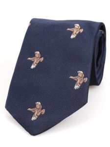 Atkinsons 'Partridge' Silk Woven Tie - Navy