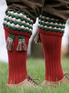The Angus Shooting Sock, Paprika with optional garter