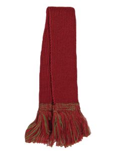 Merino Wool Two Tone Garter - Brick Red & Moss